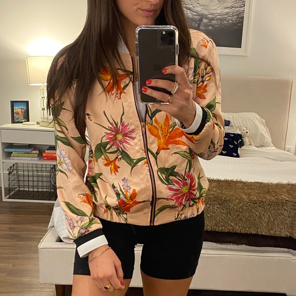 Floral Bomber Jacket